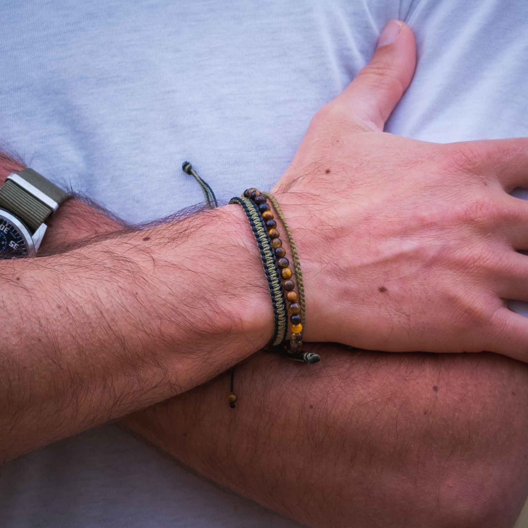 Tigerauge grünes Armbandset