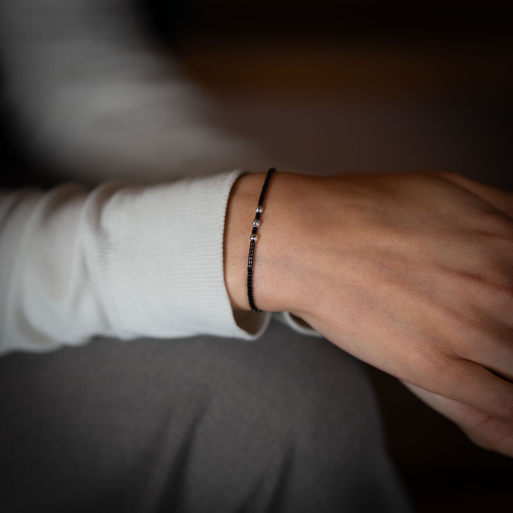 Triple Charm Beaded Bracelet - 925 Sterling Silver