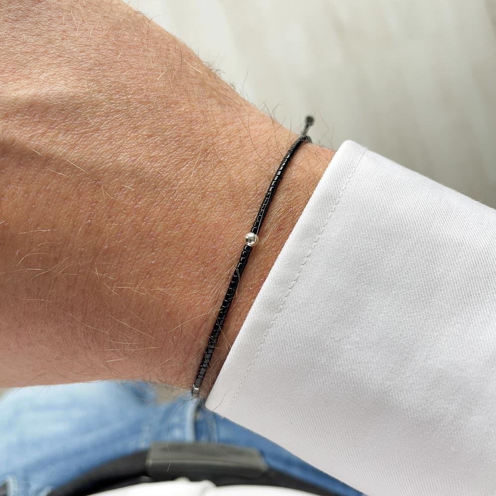 black beaded bracelet for men