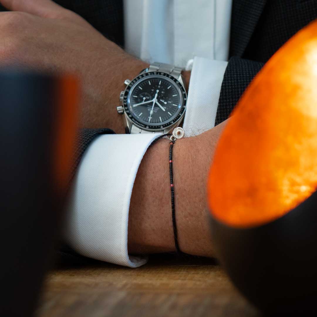 black beaded bracelet for men