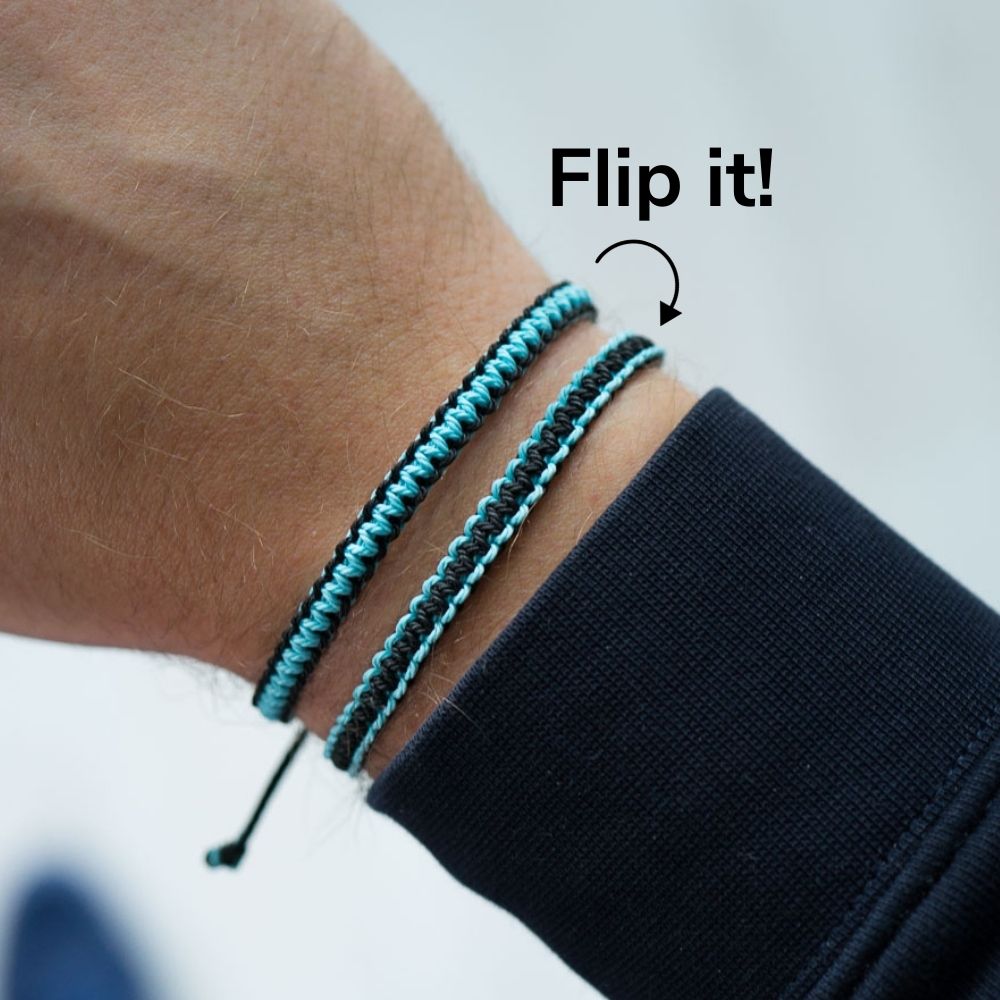 Baby Bond Cobra bracelet with 925S Silver & Blue Topaz Power Pose charm