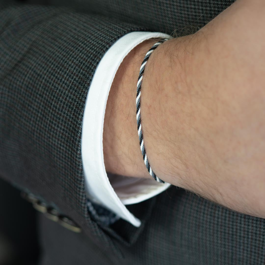 grey and black bracelet