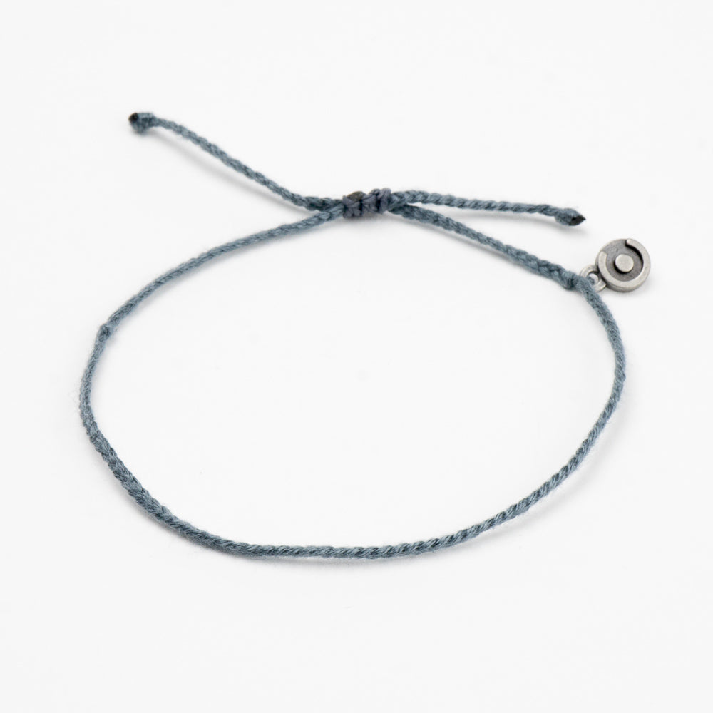 grey cotton bracelet for men