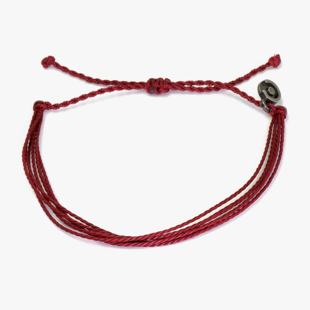 burgundy color red bracelet for men in string thread
