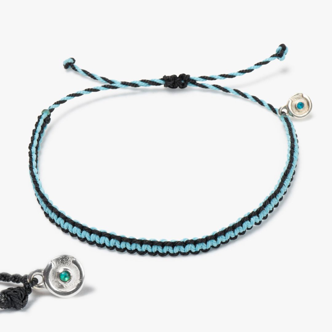 Baby Bond Cobra bracelet with 925S Silver & Blue Topaz Power Pose charm