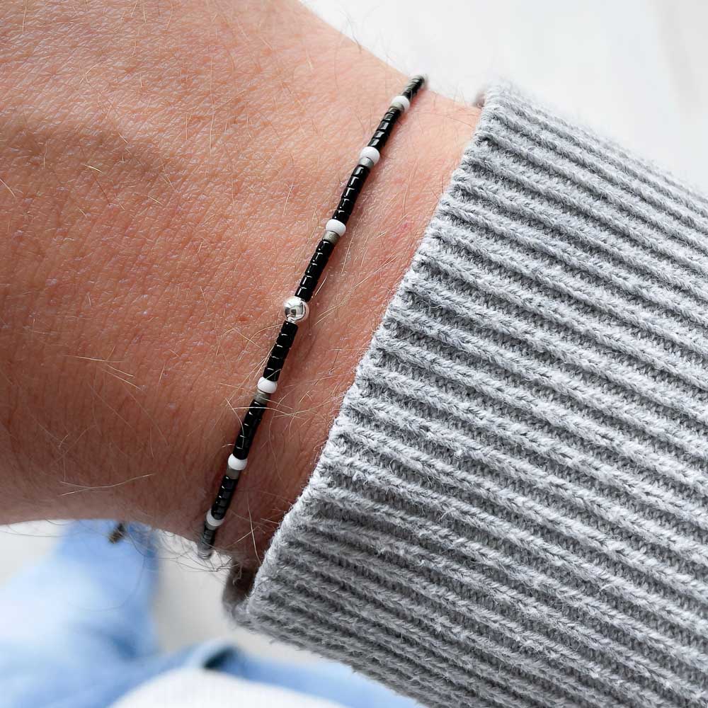 luxury designer mens beaded bracelet