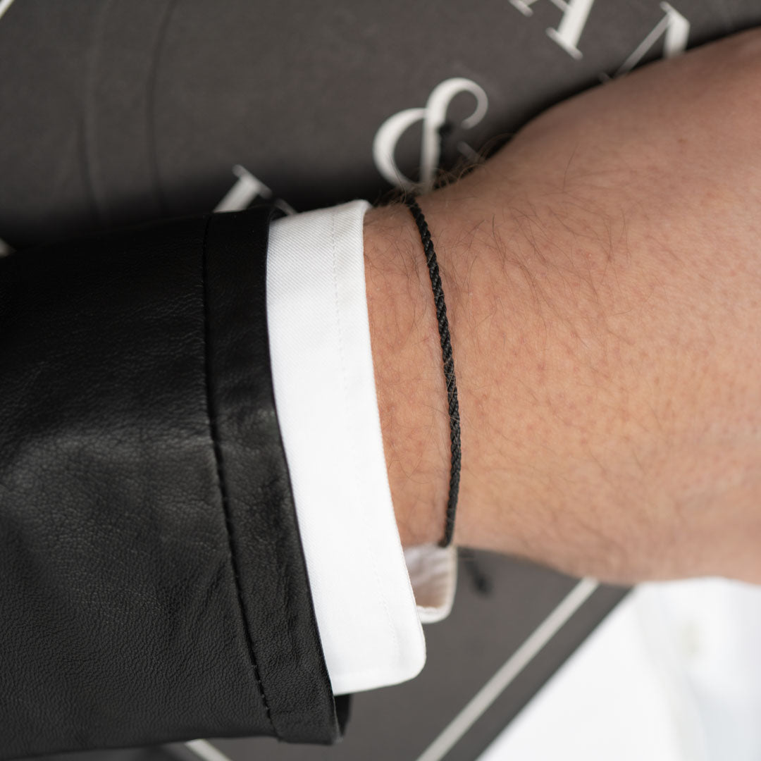 1mm black bracelet for men