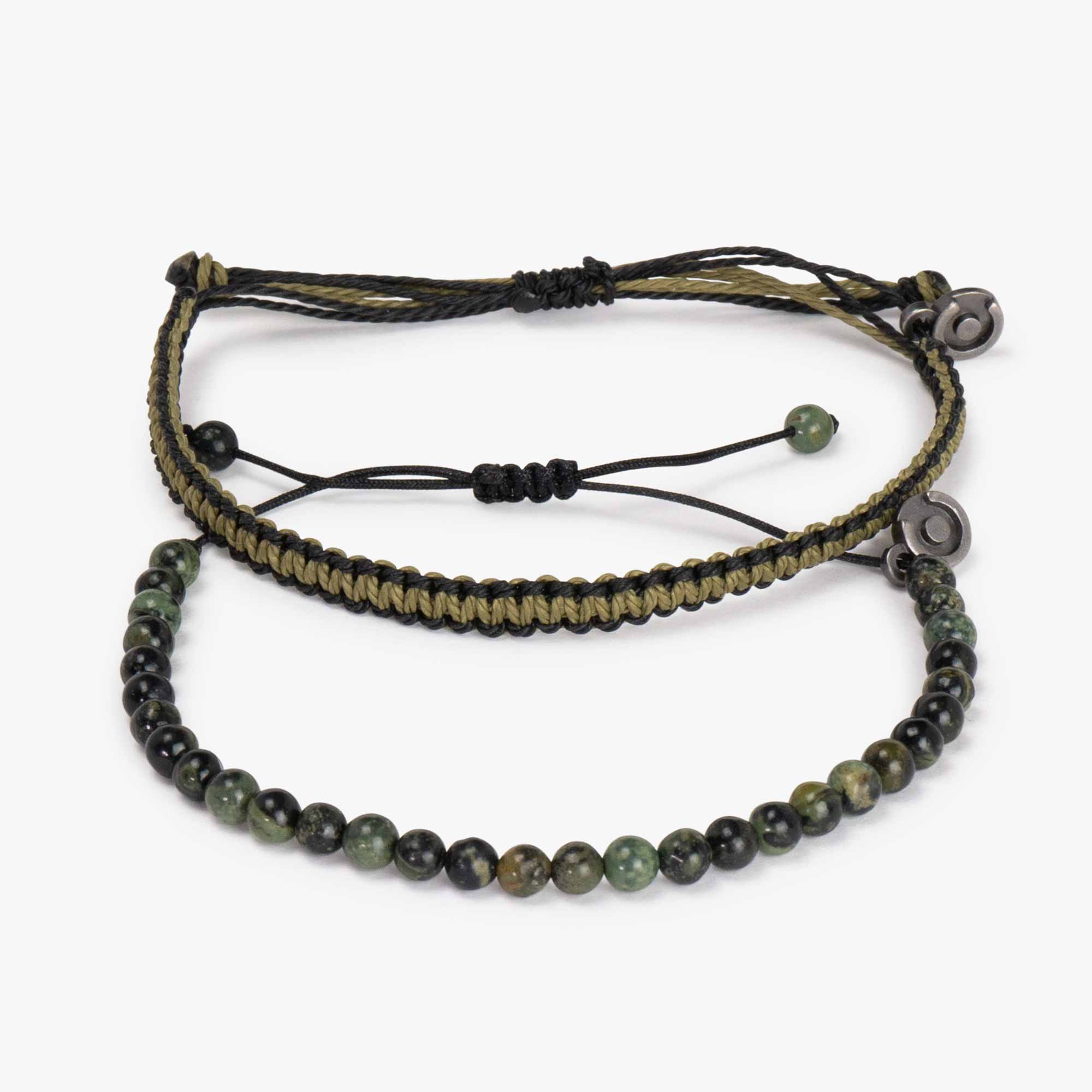 Moss Agate & Military Cobra bracelet