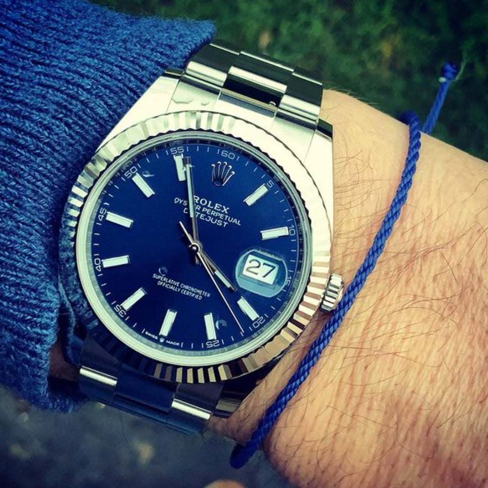 navy blue bracelet rolex datejust