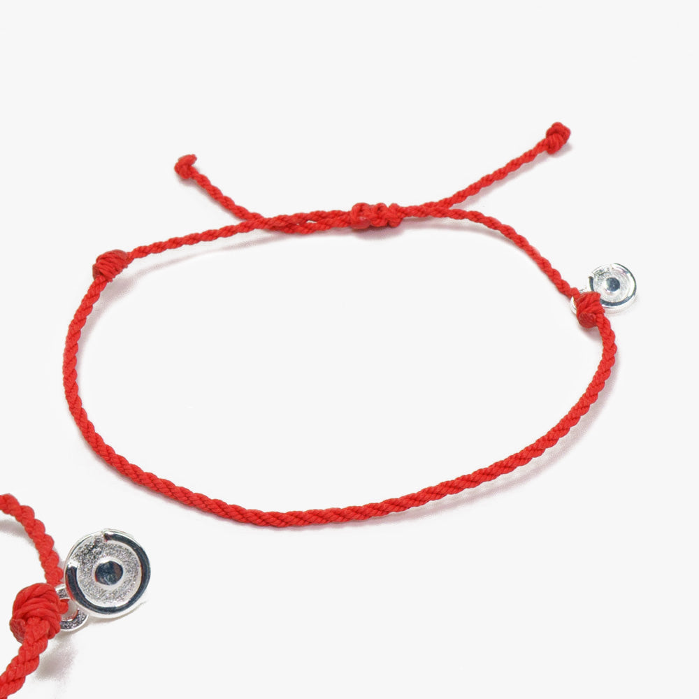 for men red thread bracelet with silver charm
