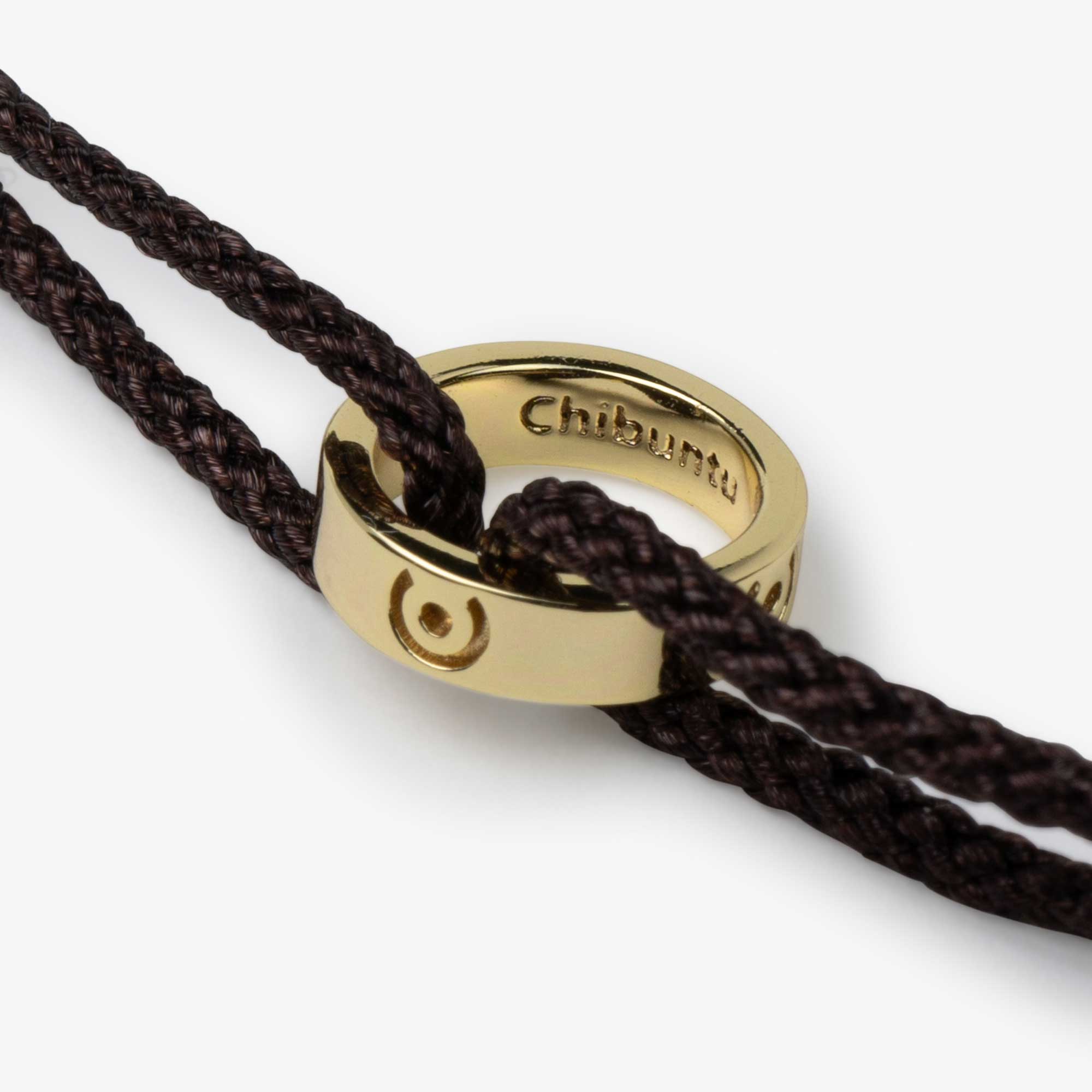 Brown Ring Bracelet 14k Gold plated