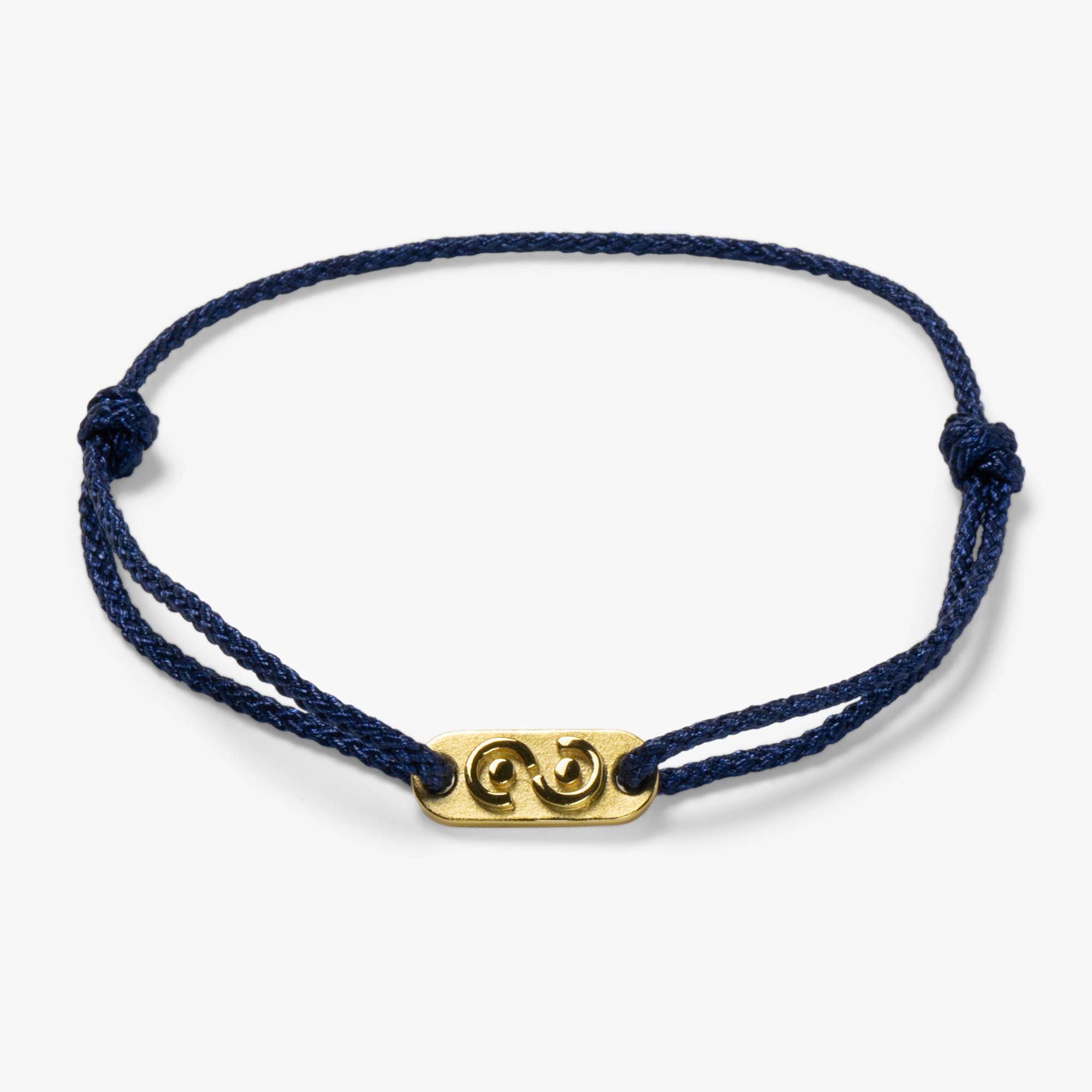 Navy Blue Tag Bracelet 14k Gold