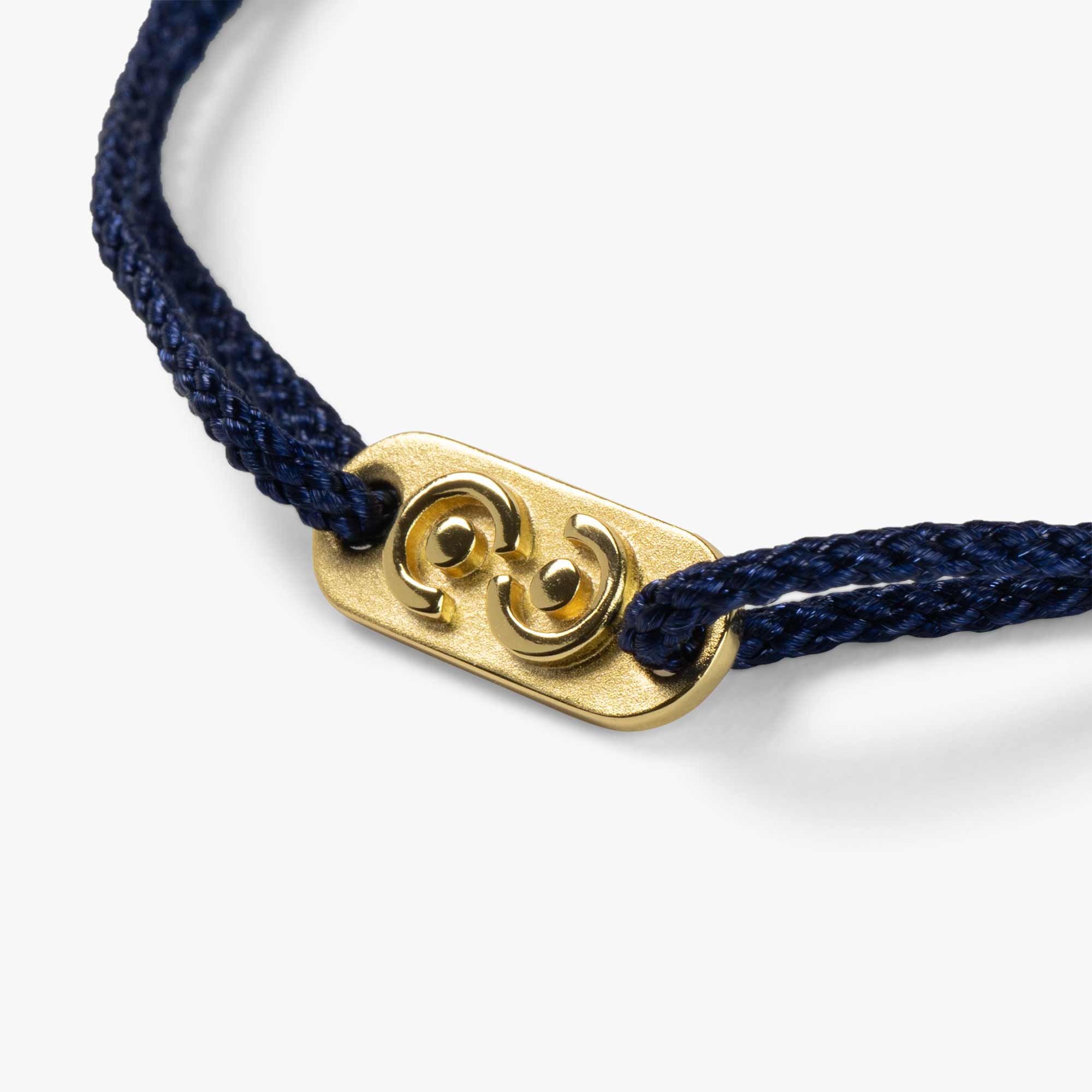 Marineblauwe Tag Armband 14k Goud verguld