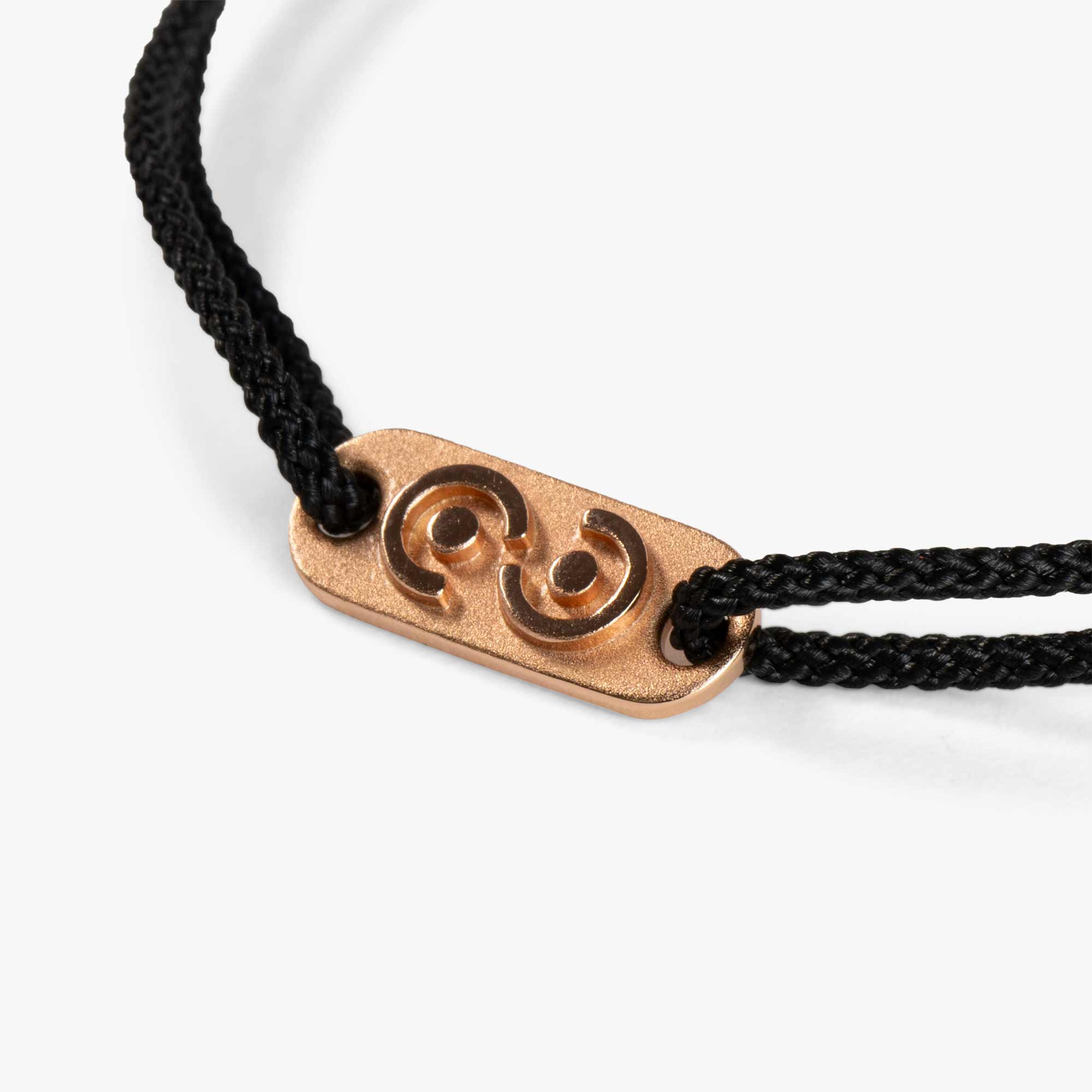 Black Tag Bracelet 14k Rose Gold