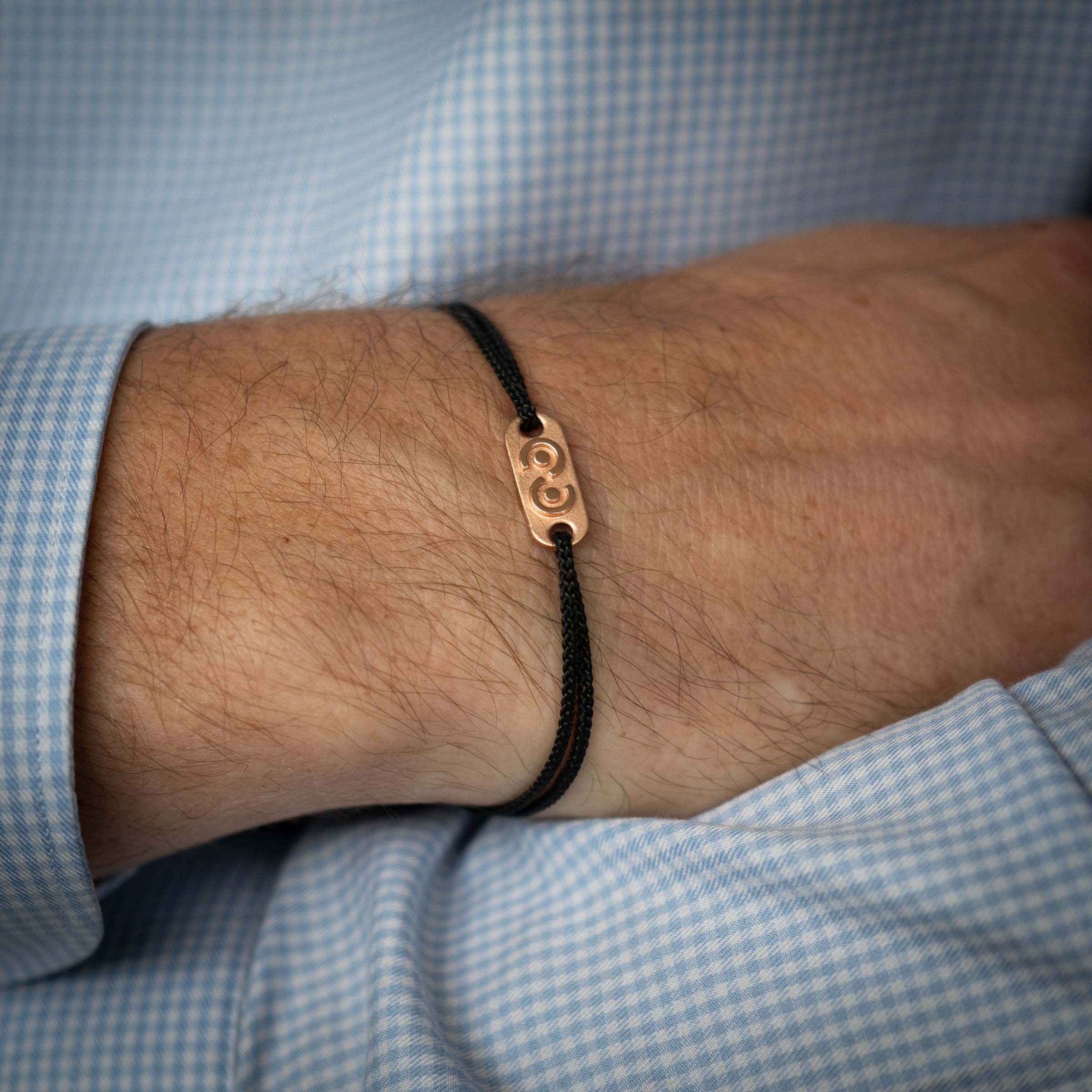 Black Tag Bracelet 14k Rose Gold