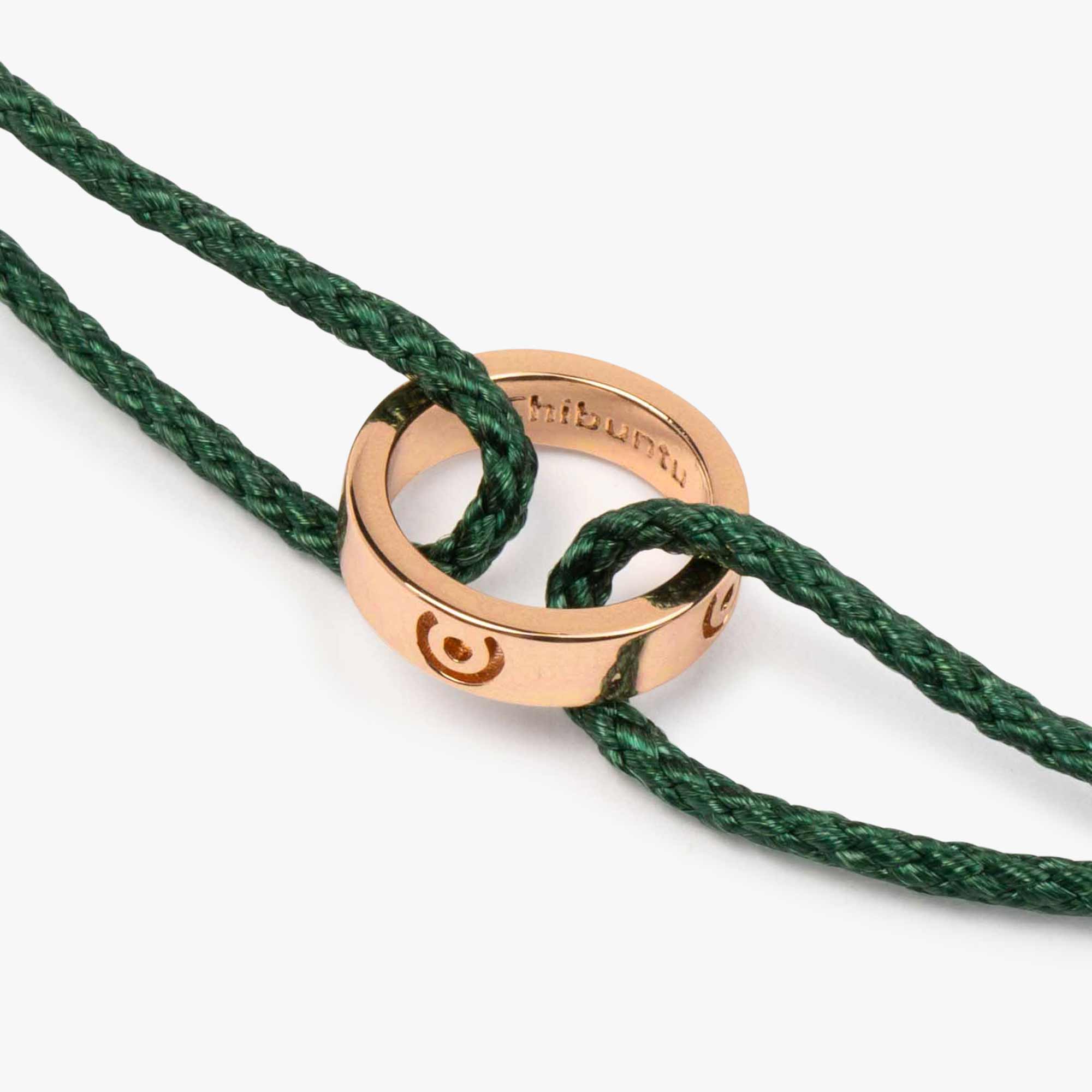 Green Ring Bracelet 14k Rose Gold plated