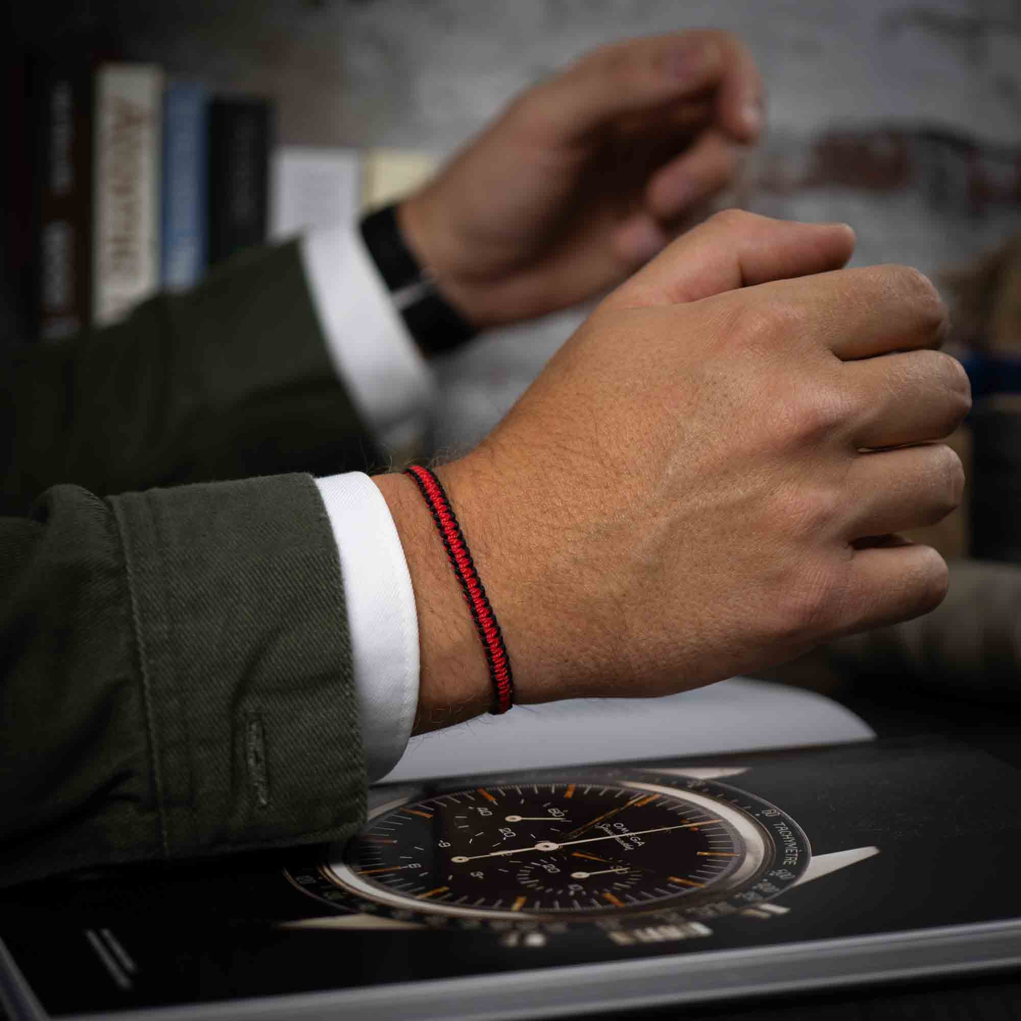 black and red cobra bracelet for men