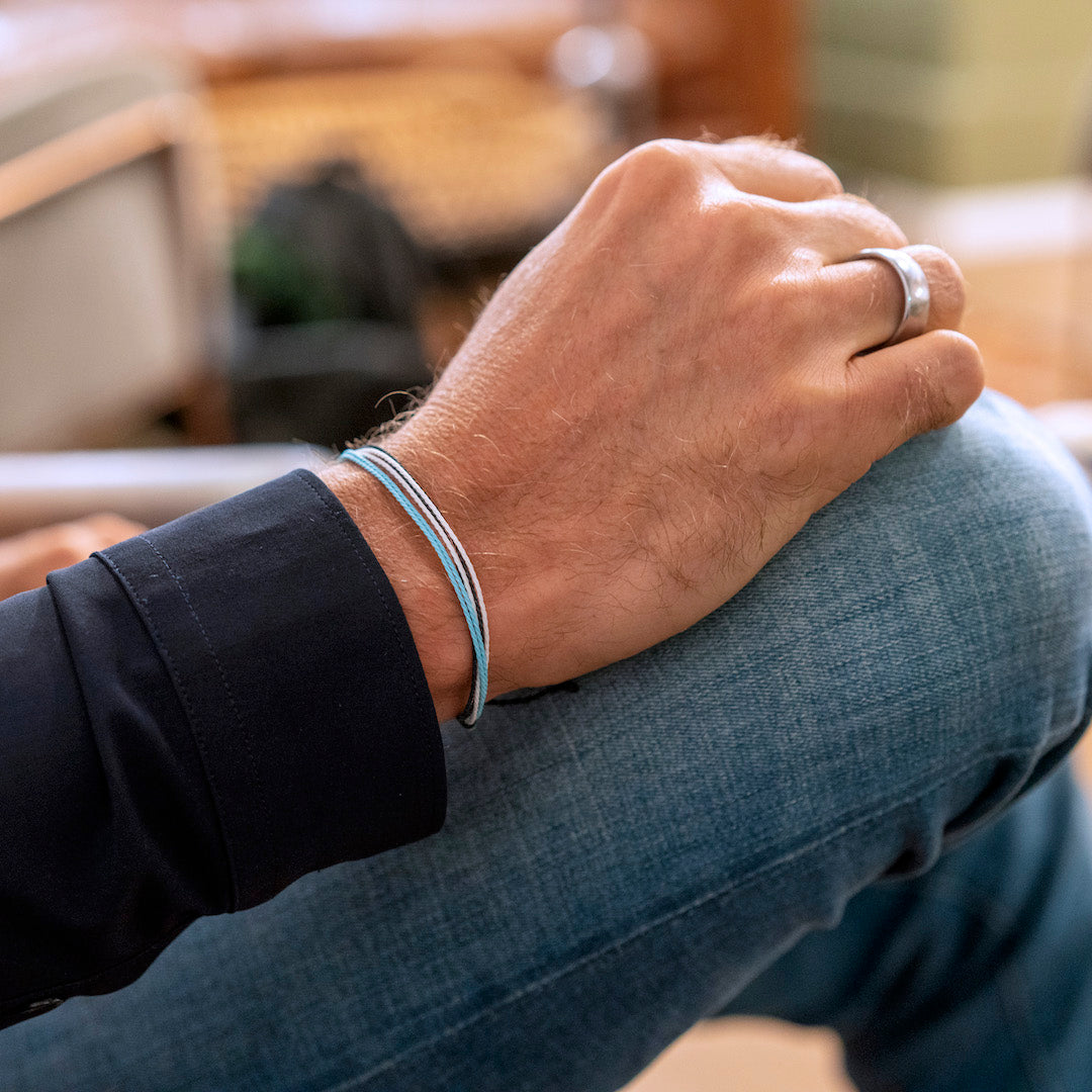 string blue bracelet for men