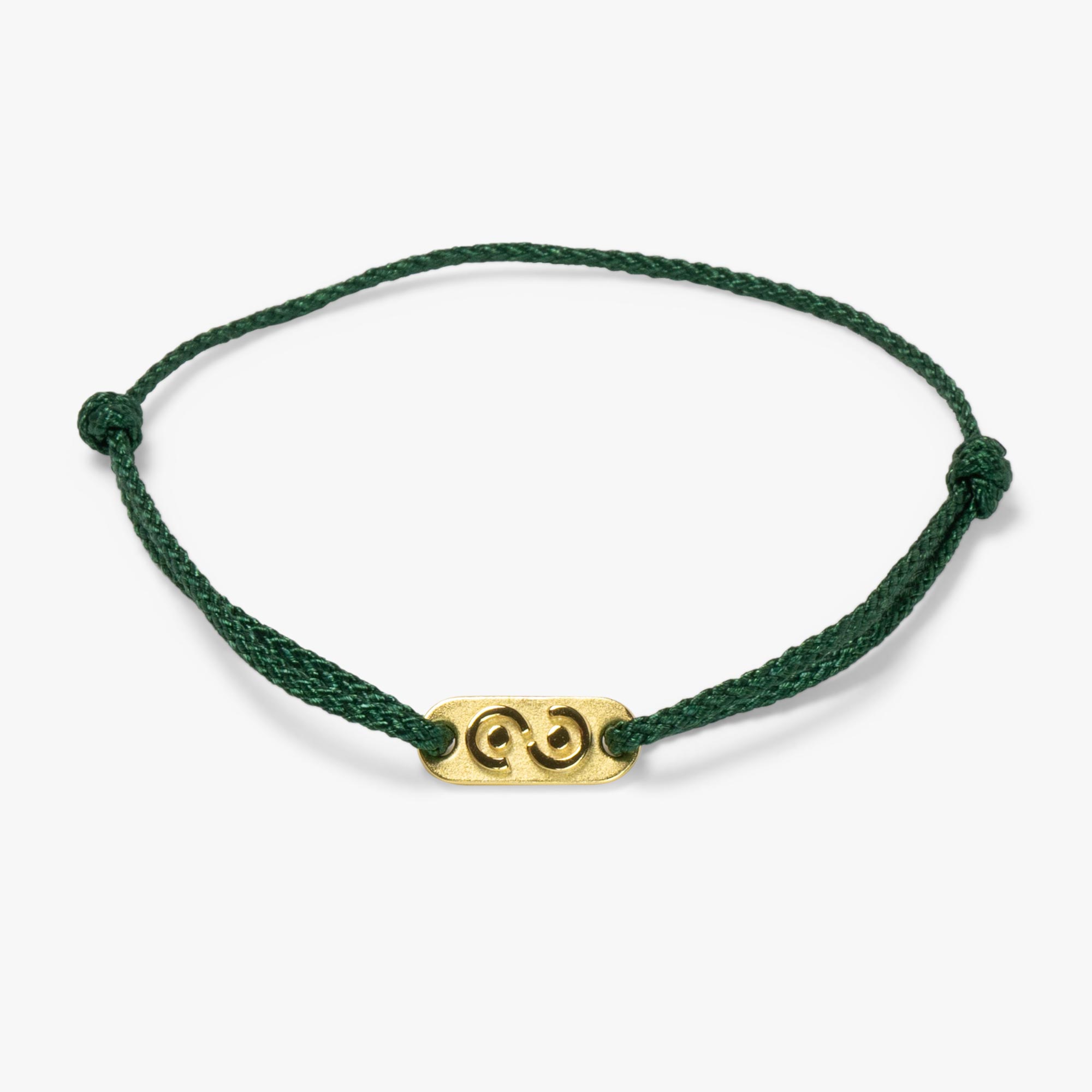 Groene Tag armband met 14k Goud verguld