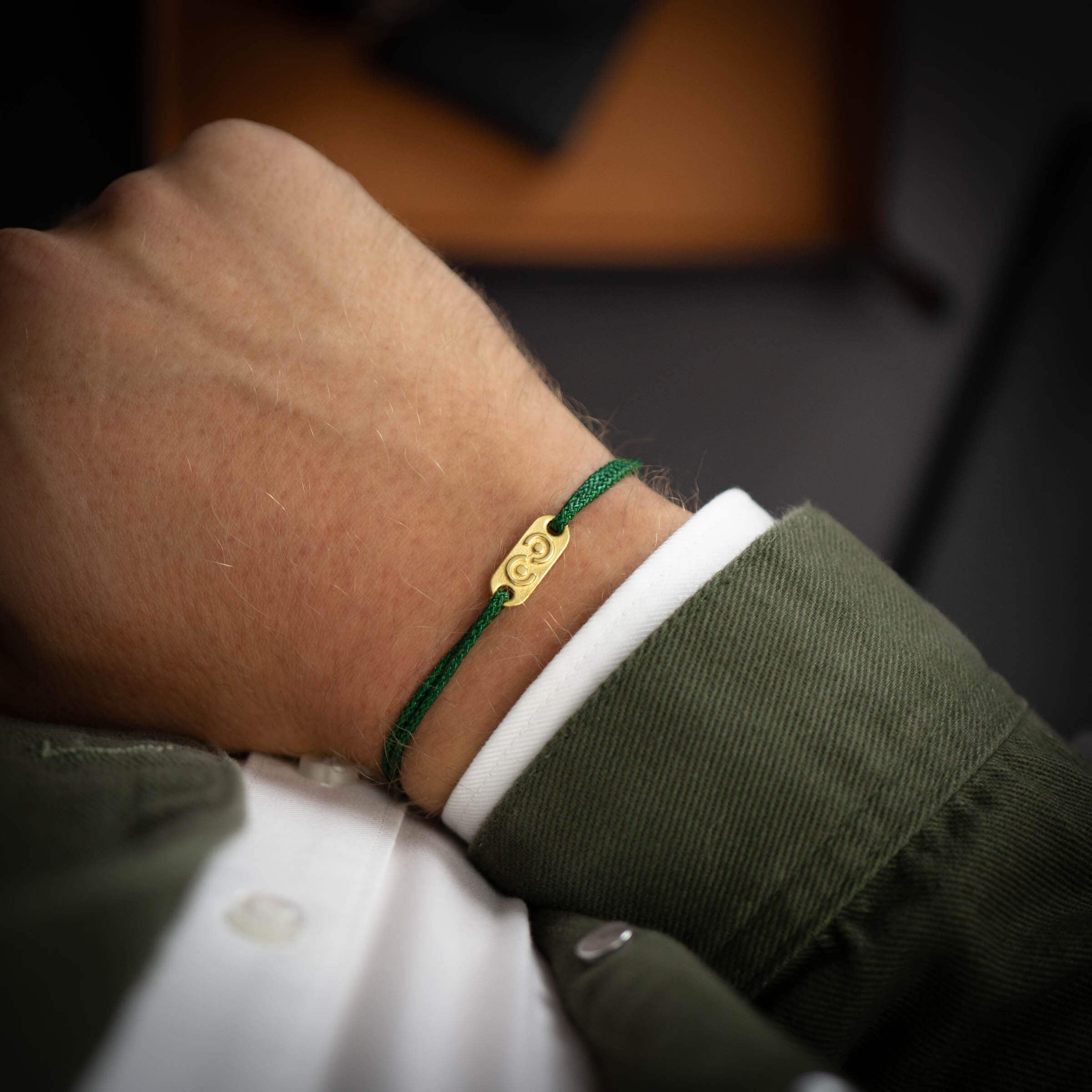 Green Tag Bracelet 14k Gold