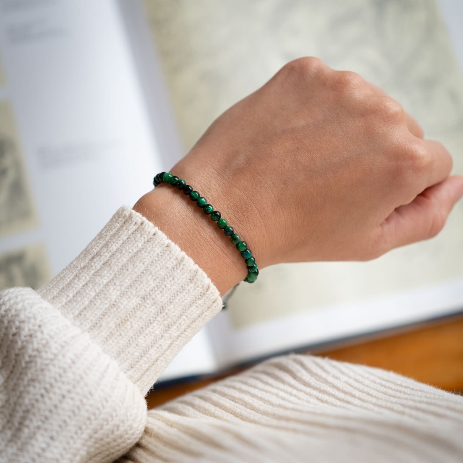 Green Tiger Gemstone Bracelet