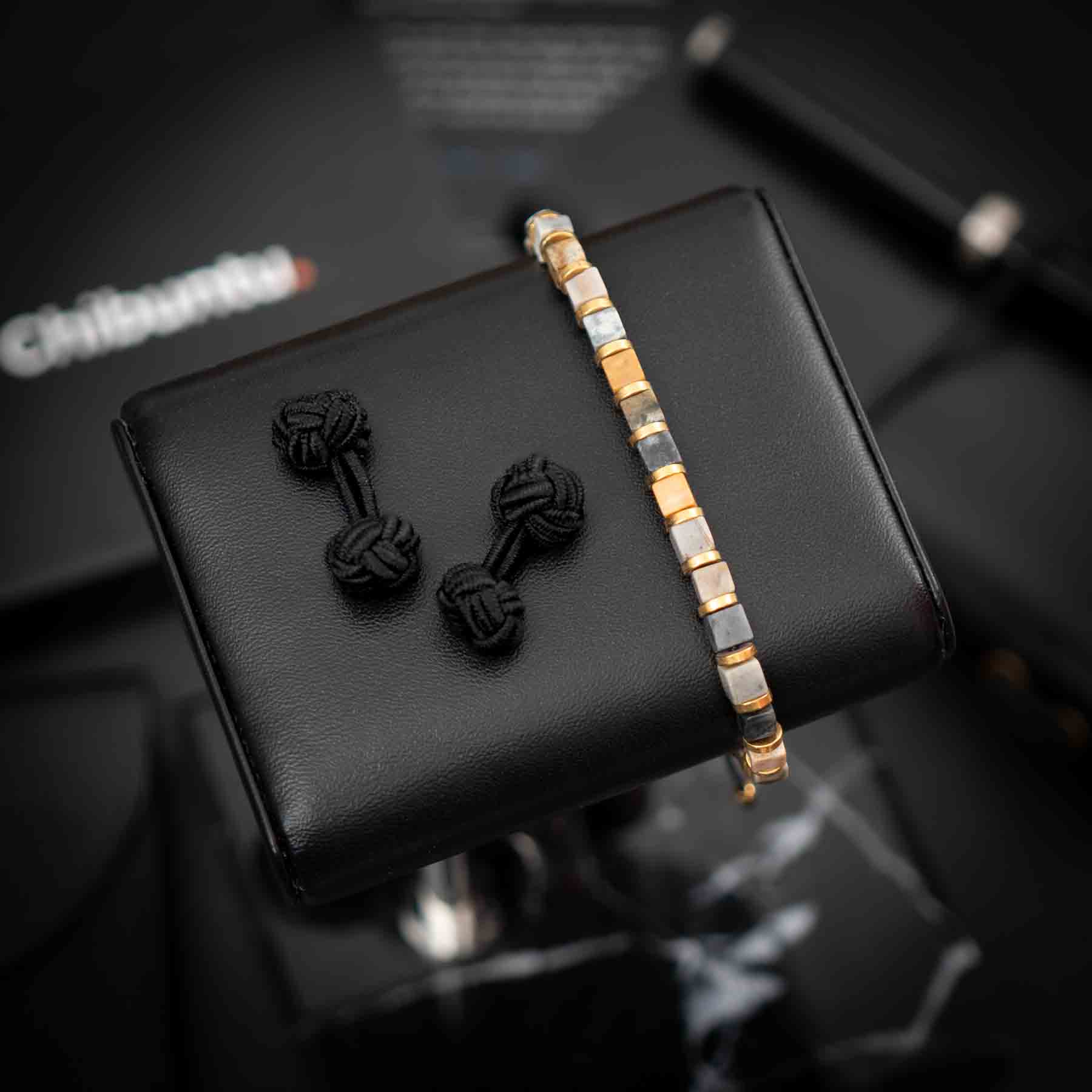 Grey Picasso Jasper Square Cut armband