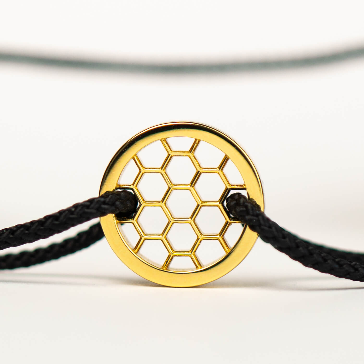 Black Hexagon Bracelet 14k Gold plated