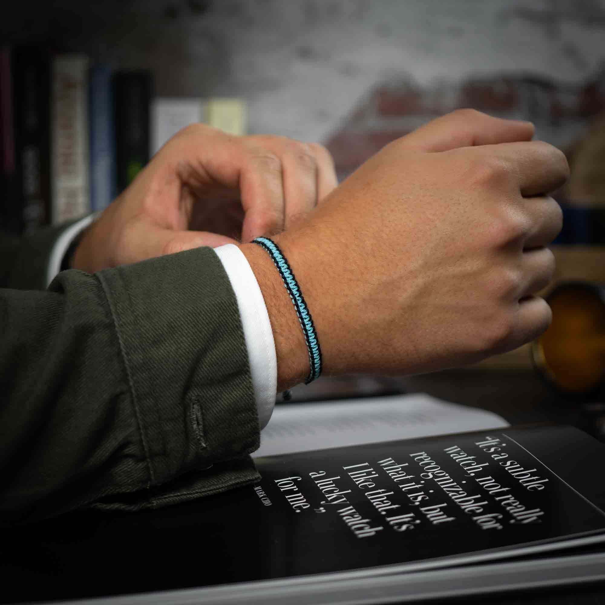 waterproof men's bracelet blue and black