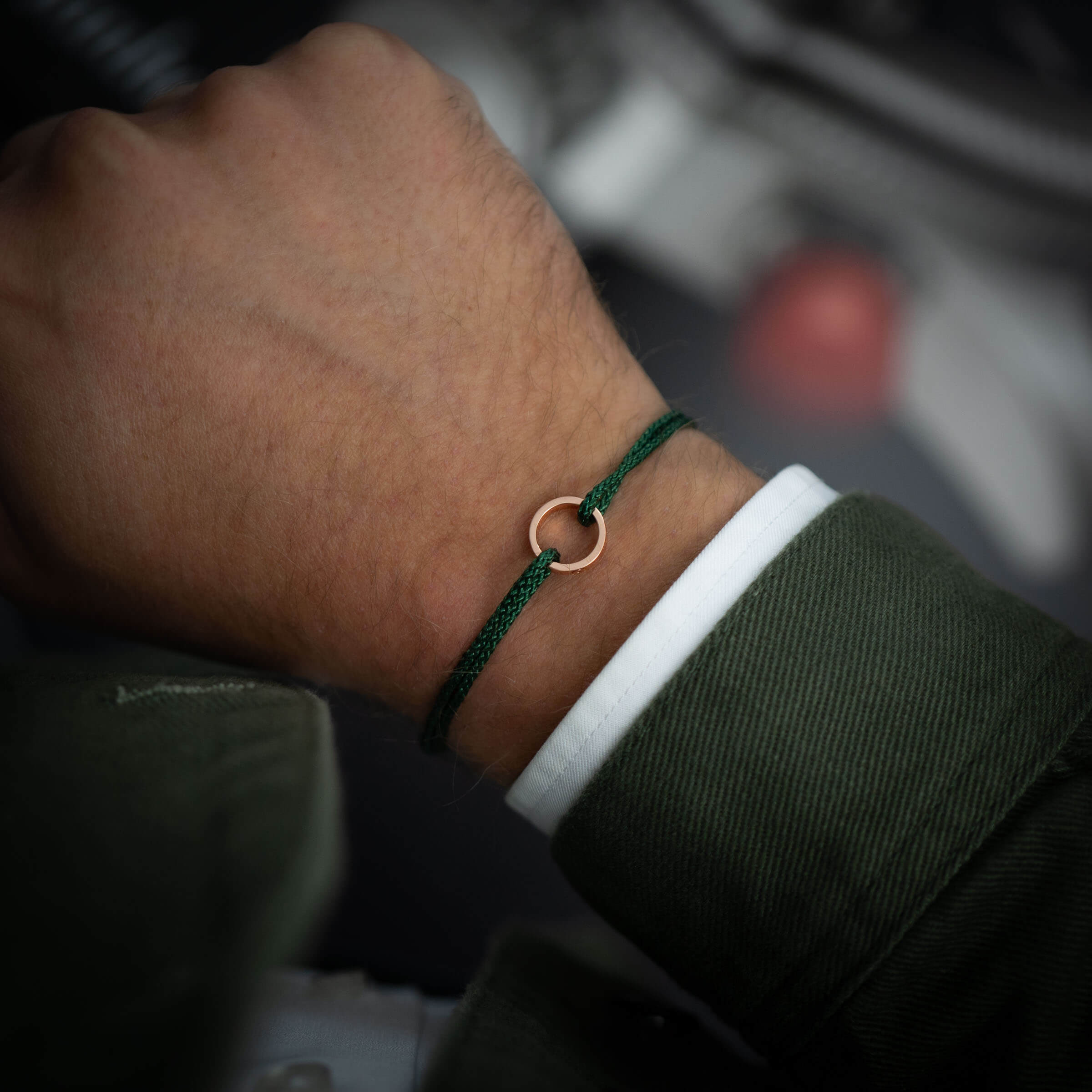 Grünes Ring Armband 14k Roségold plattiert