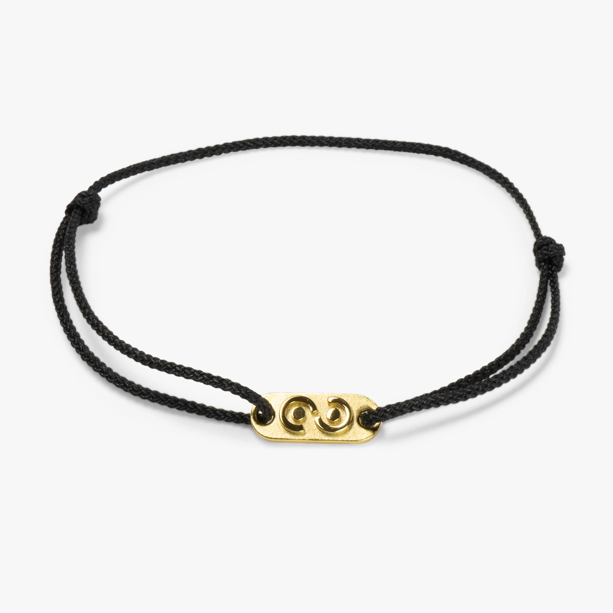 Black Tag Bracelet 14k Gold