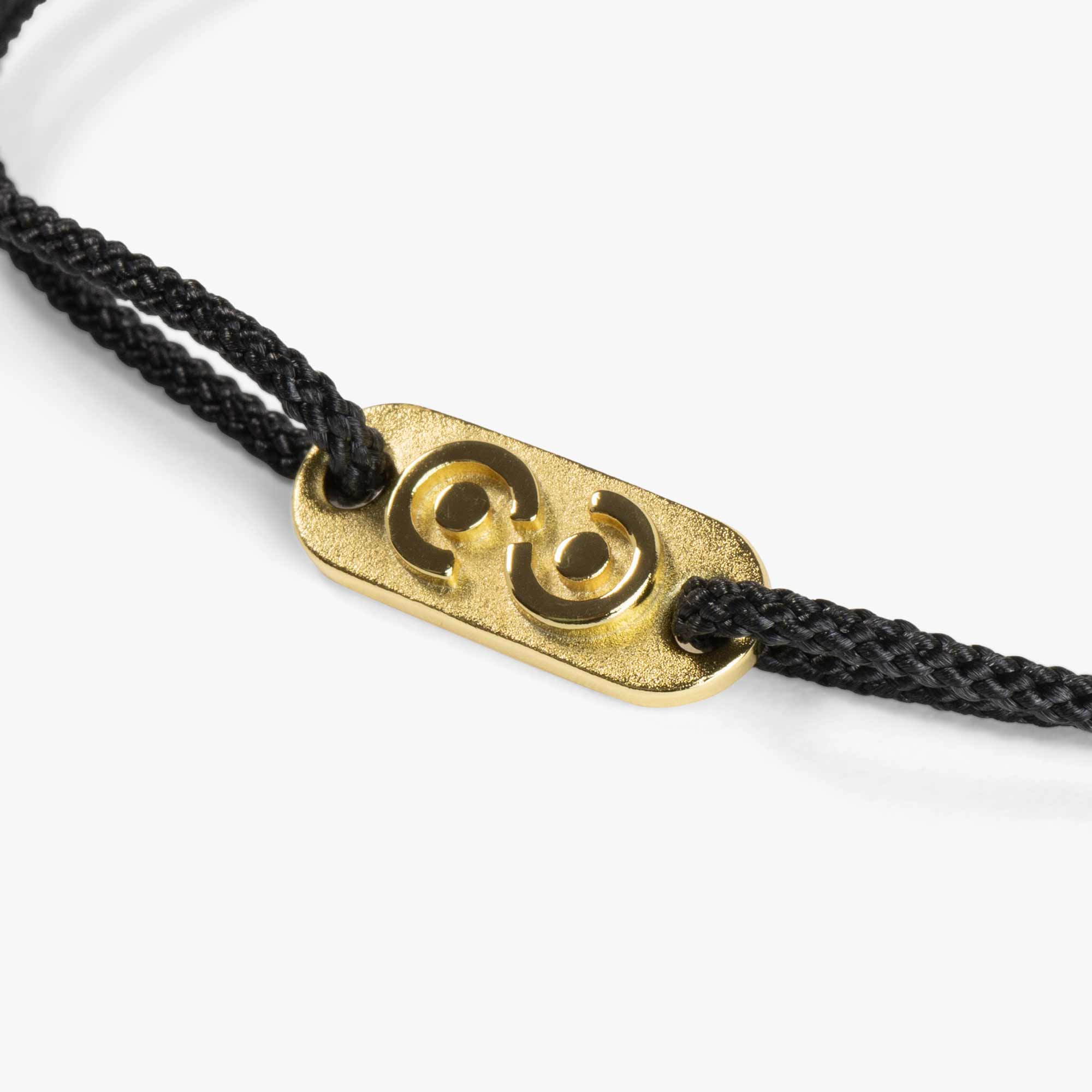 Black Tag Bracelet 14k Gold