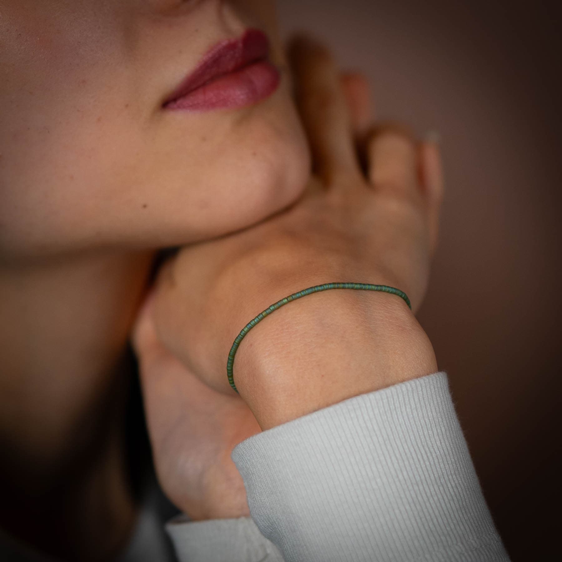 Olijf Groene Kralen armband