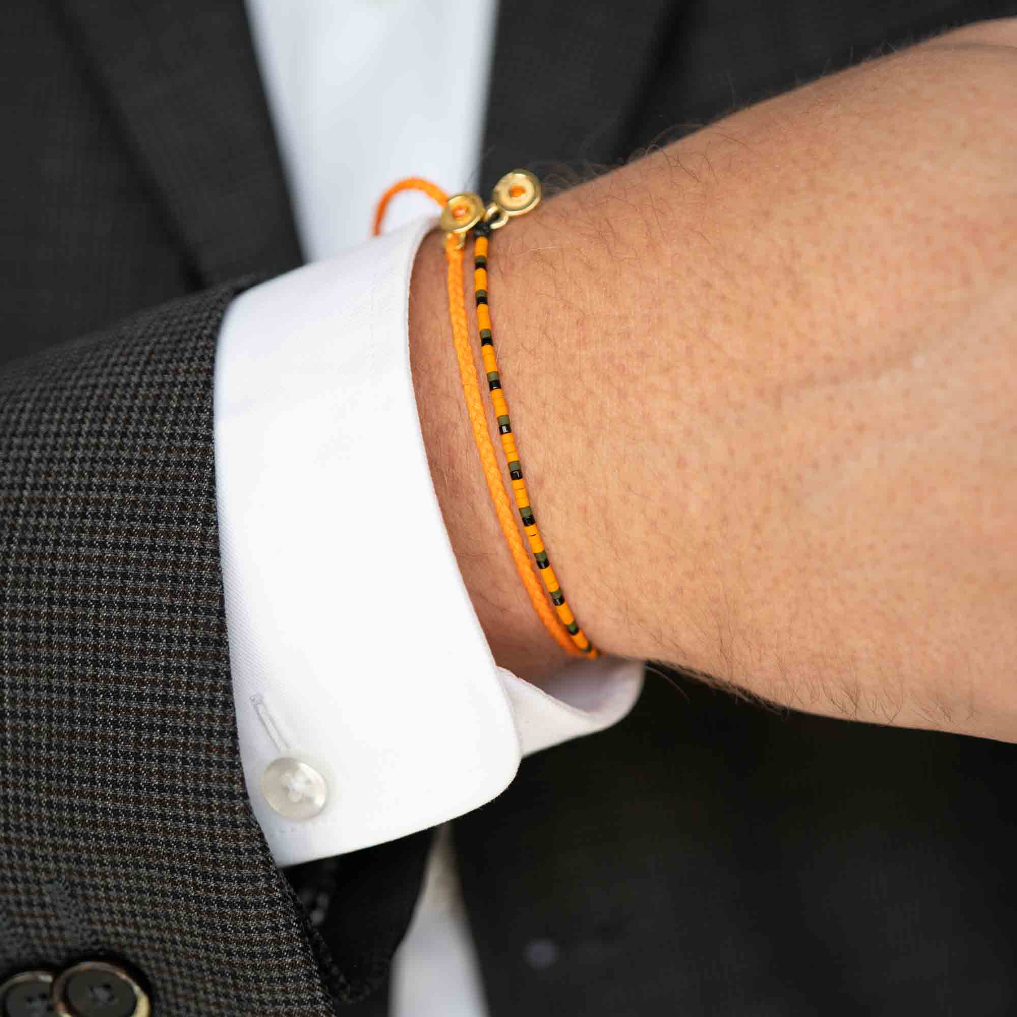 Orange 14k Gold Armband Set mit Orange Zirkon Stein