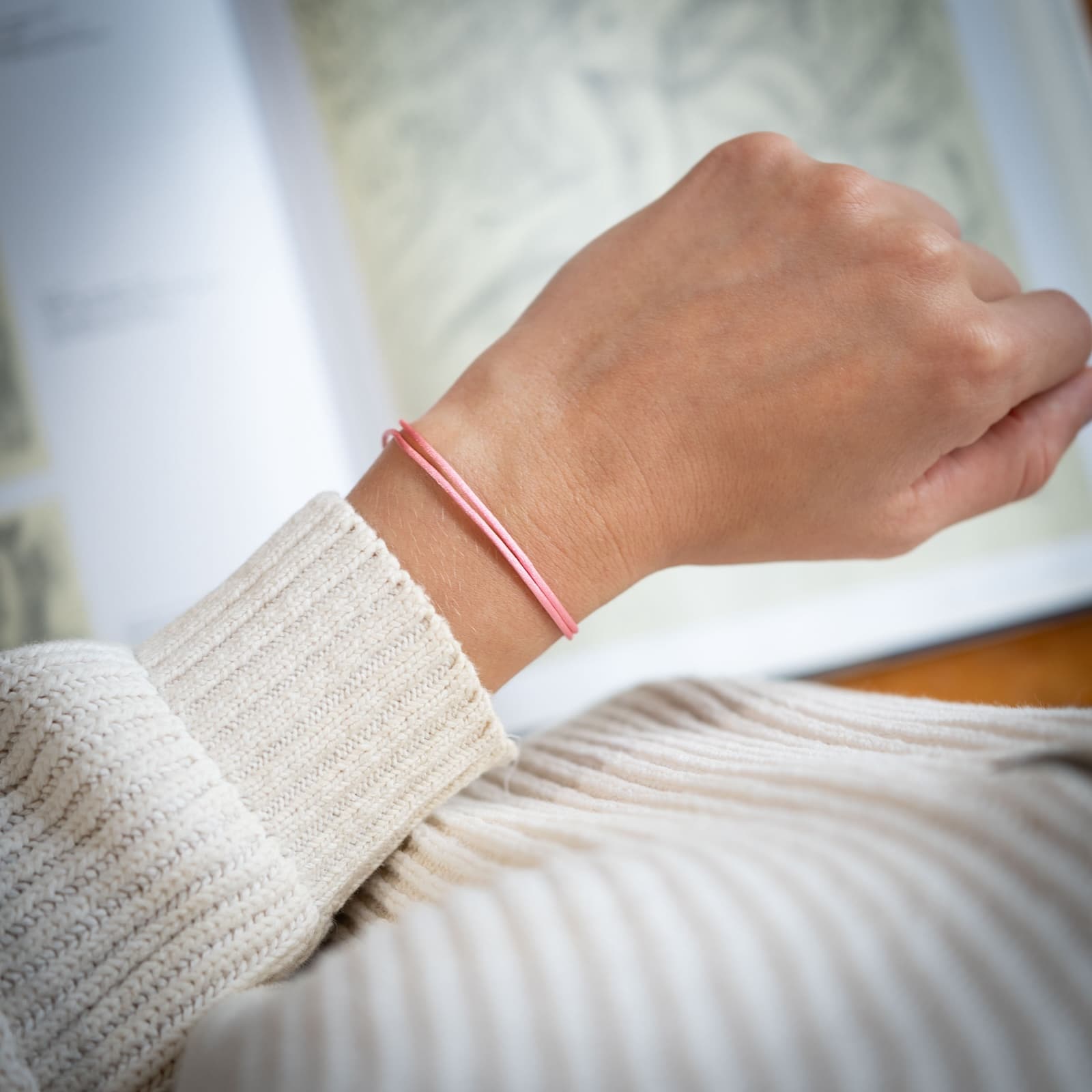 Light Pink Satin bracelet