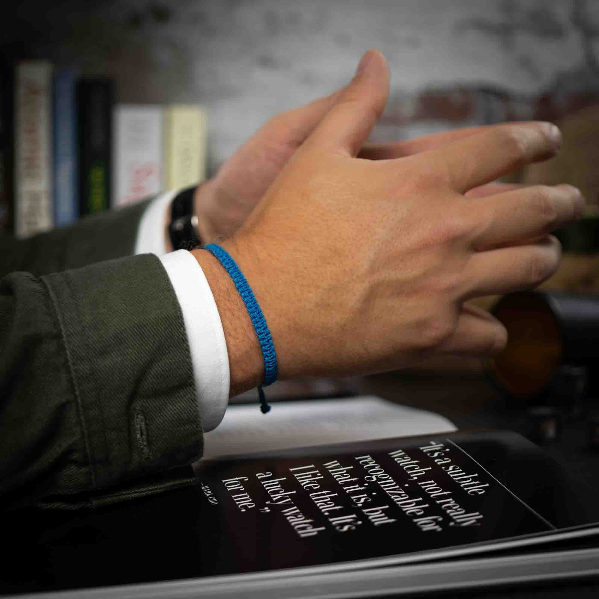 5mm blue bracelet for men