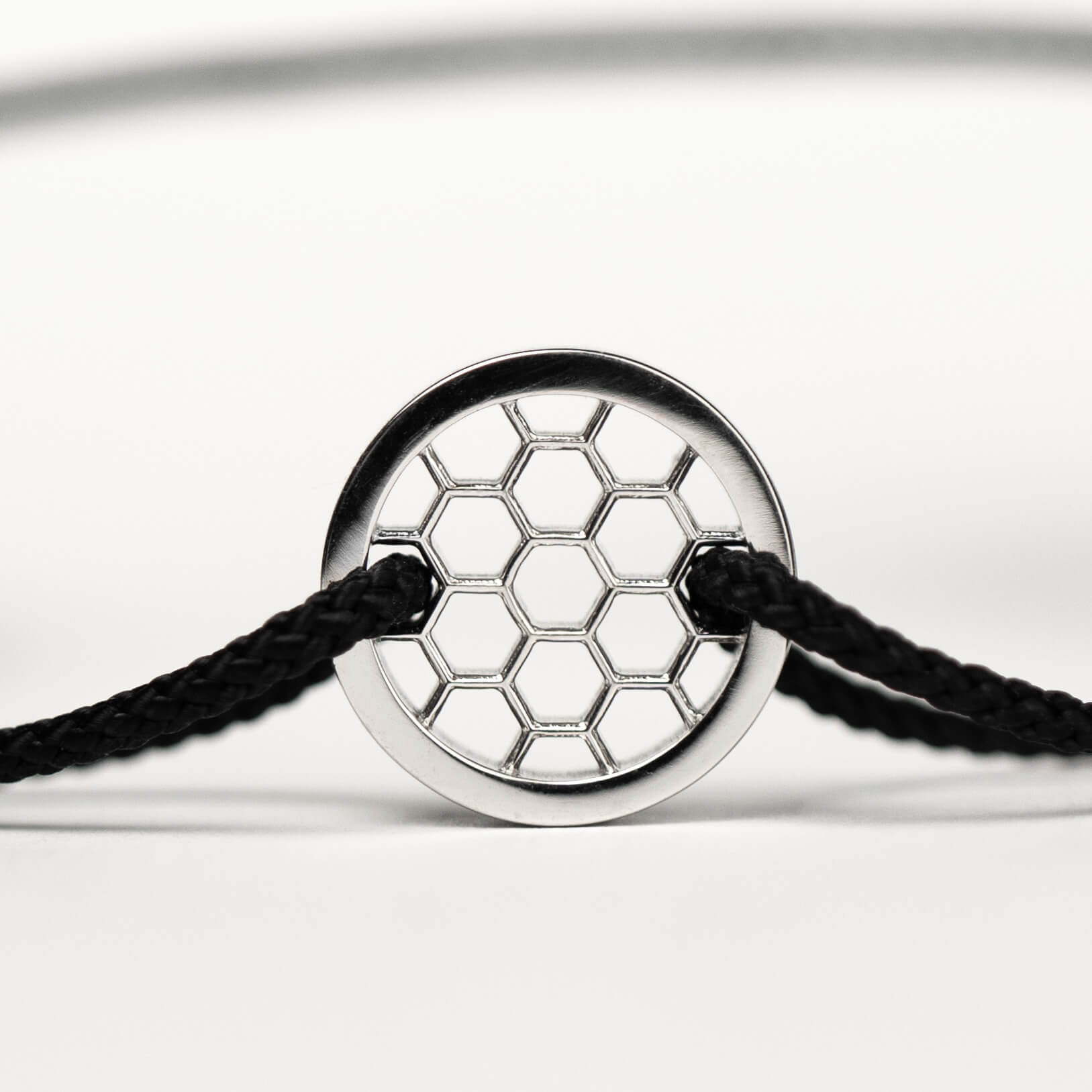 Zwarte Hexagon Armband 925 Sterling Zilver