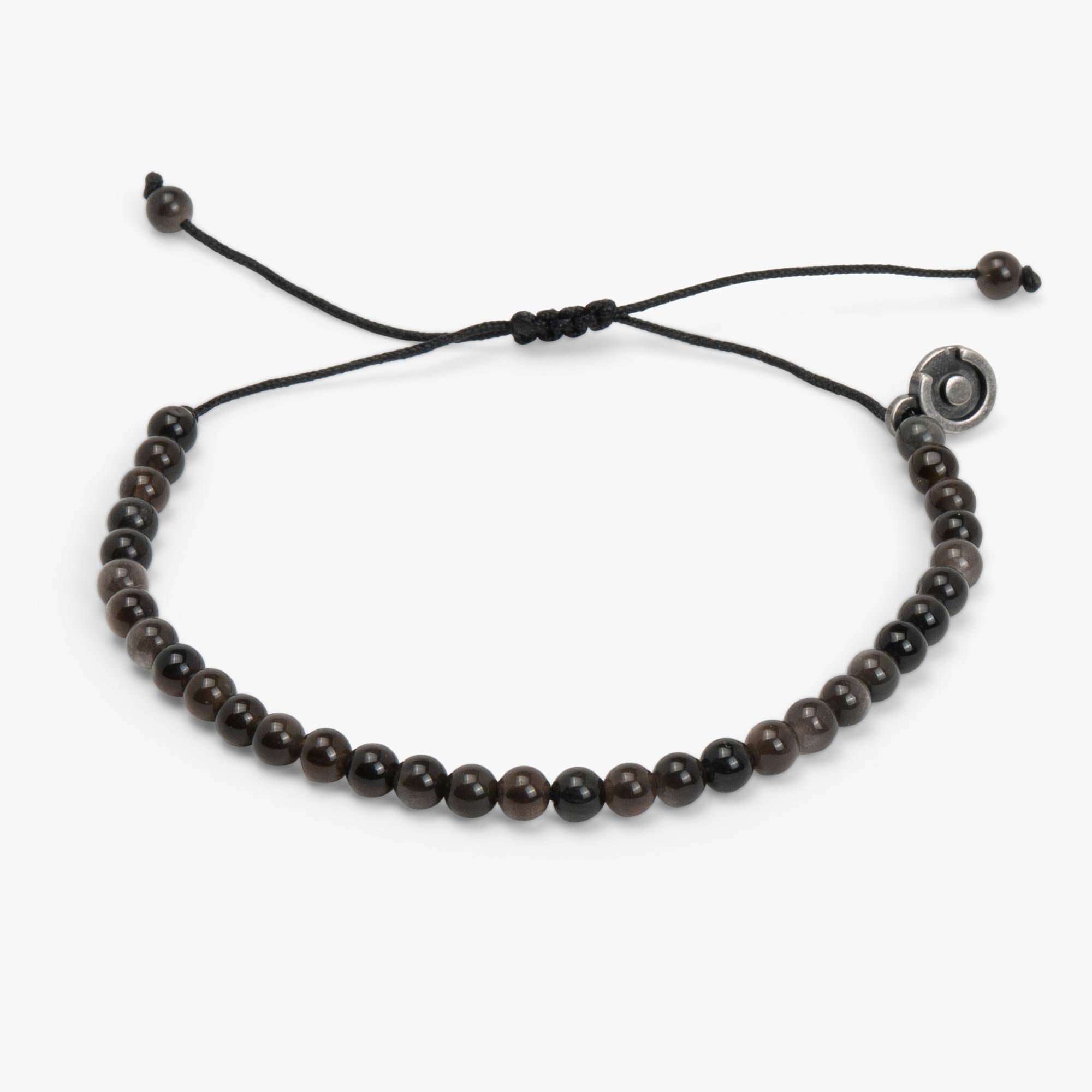 Silver Obsidian Gemstone Bracelet