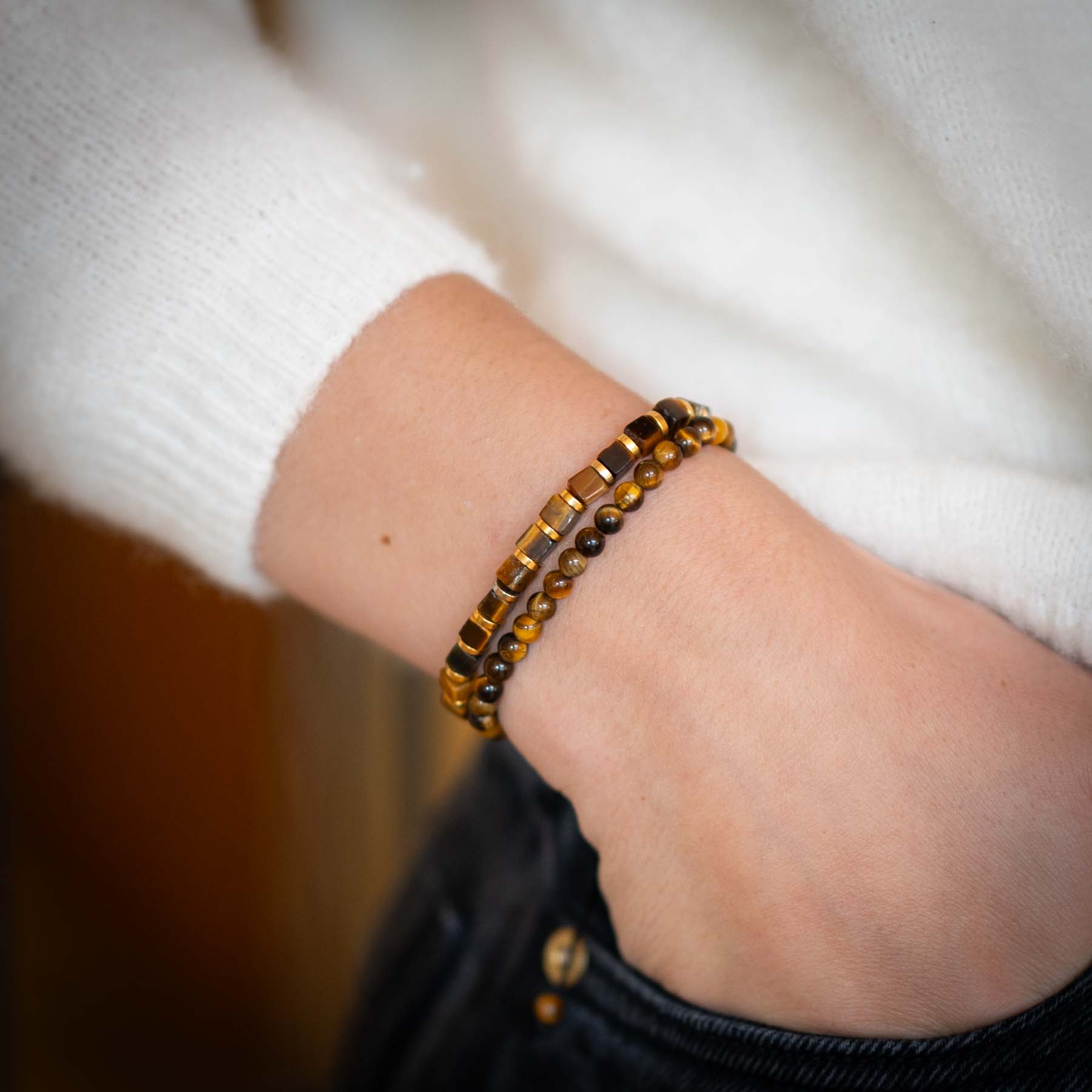 Tijgeroog Armbanden Duo Pack