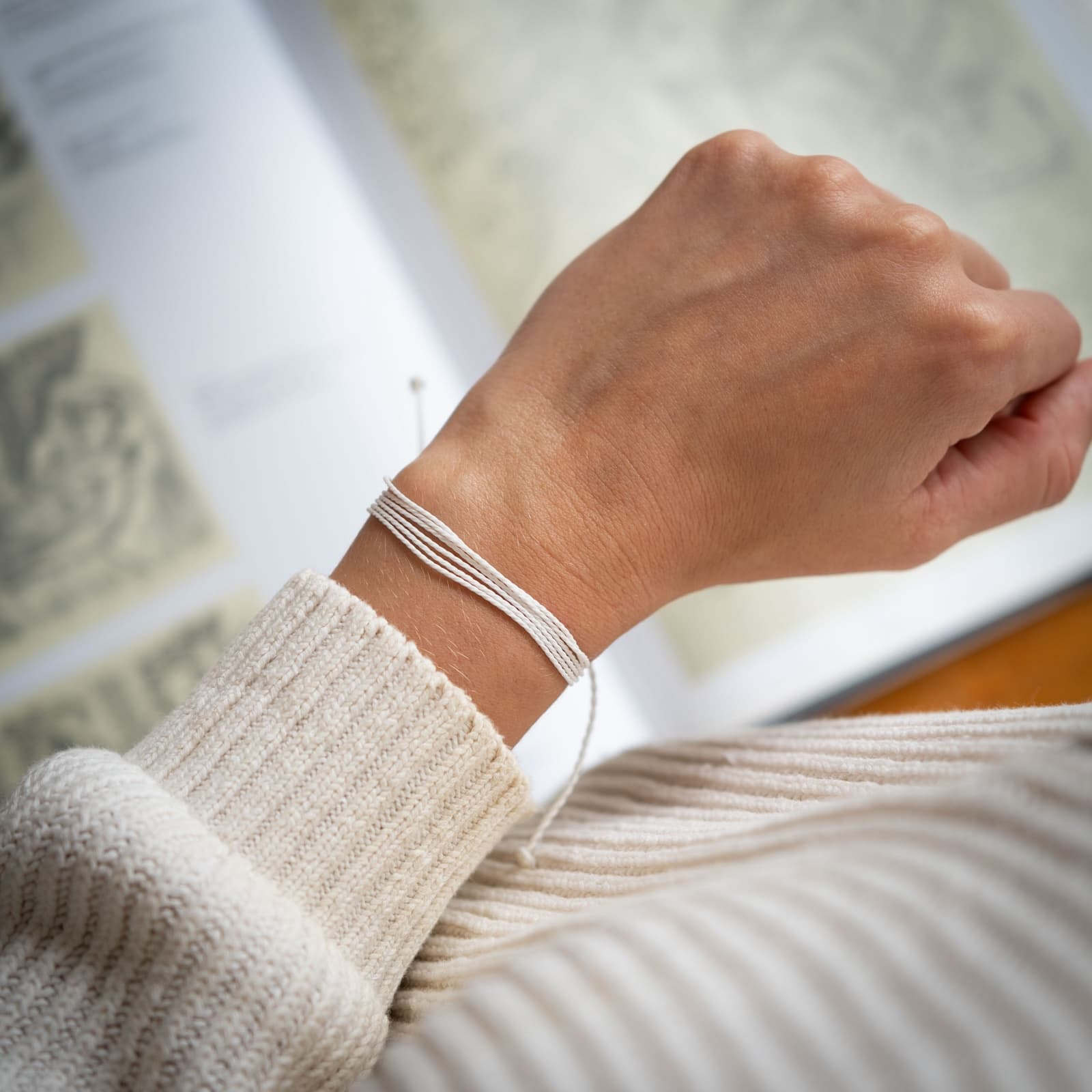 Bright White String bracelet by Chibuntu®