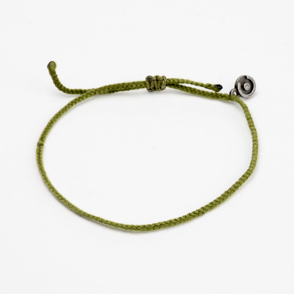 green cotton bracelet for men