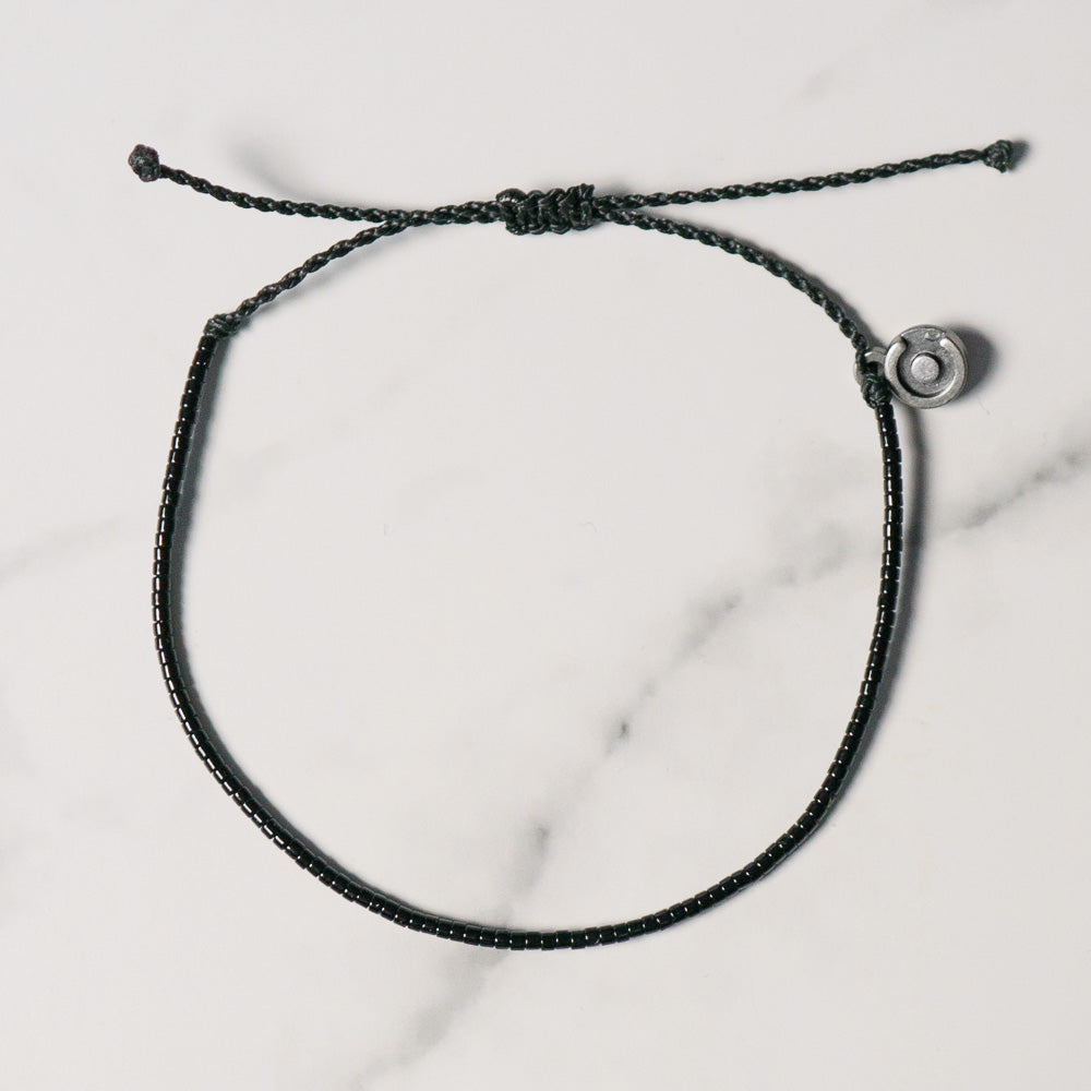 Bold Black Beaded Bracelet