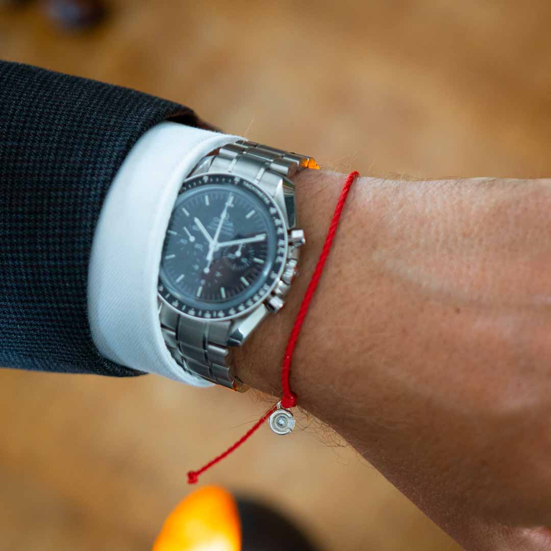 Glücks Rotes Twisted Armband - 925S Silber mit Klarer Zirkon Stein