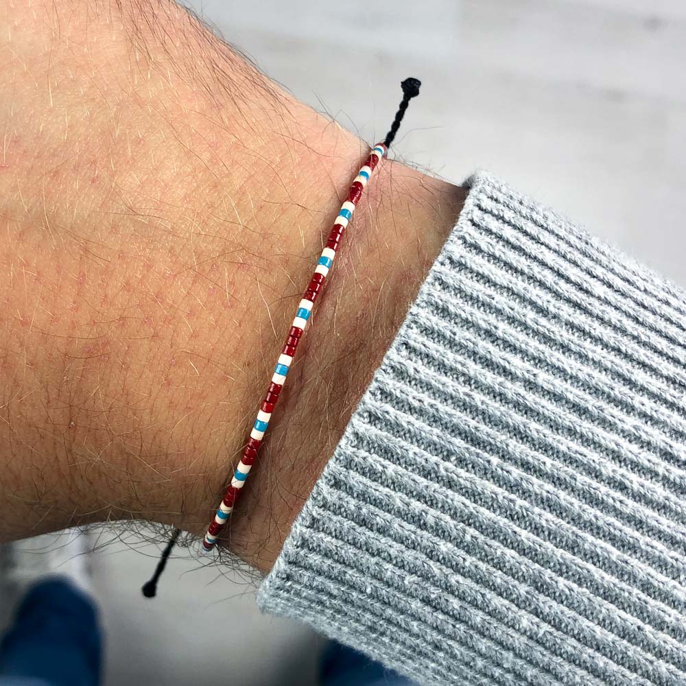 miyuki red beaded bracelet for men
