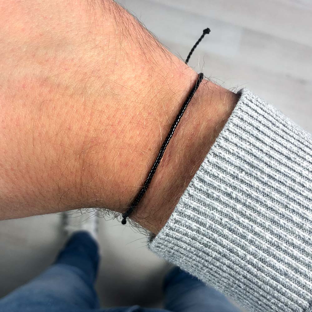 Zwarte Kralen armband