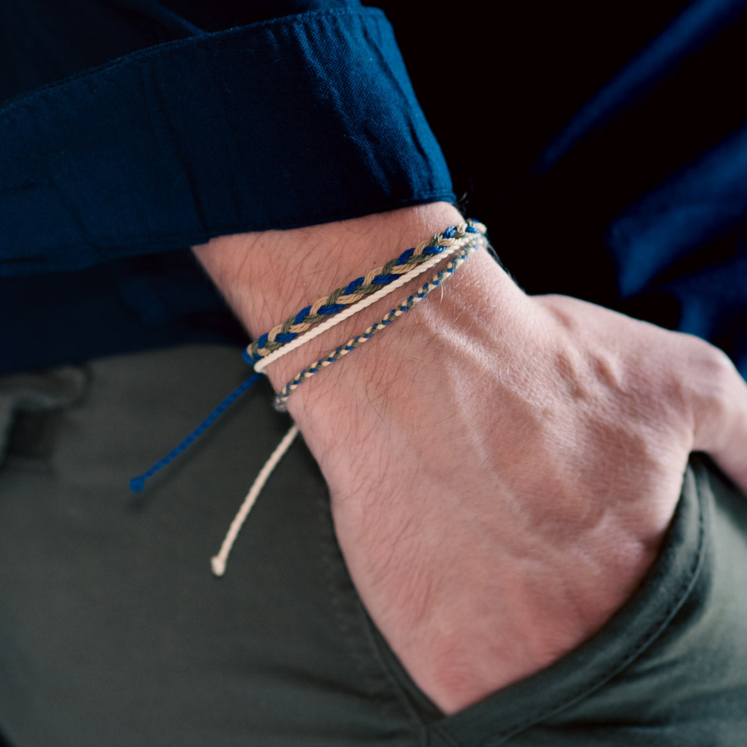 Mens thin blue hot sale line bracelet