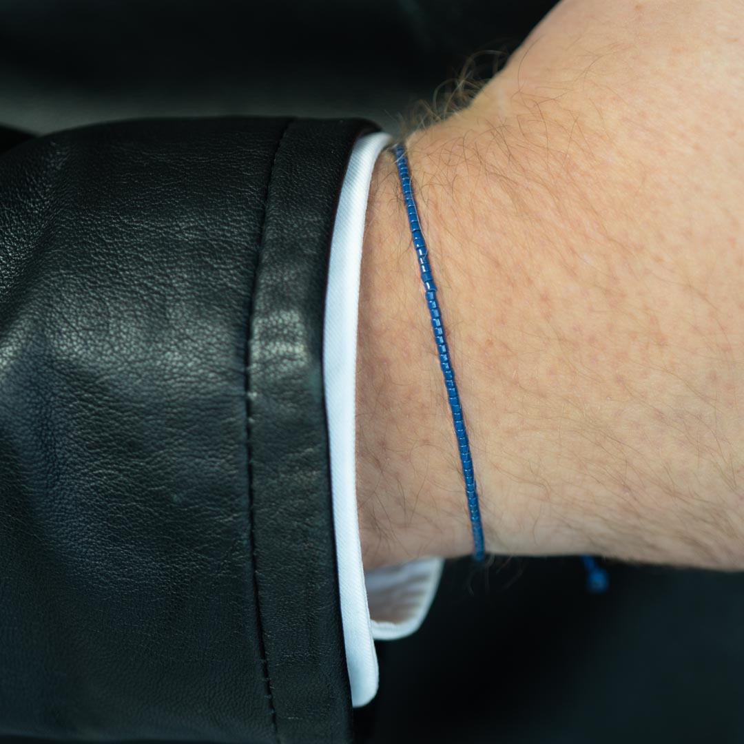 Navy Blue Beaded Bracelet